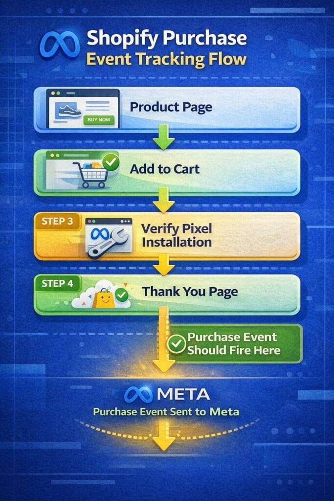 Shopify purchase event tracking flow